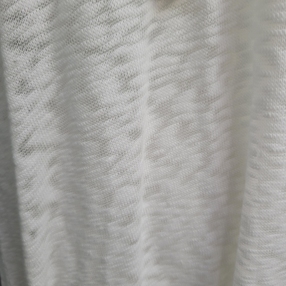 New Directions XL Lightweight Sheer Knit Swimsuit cover up Long Sleeve White - Picture 4 of 11